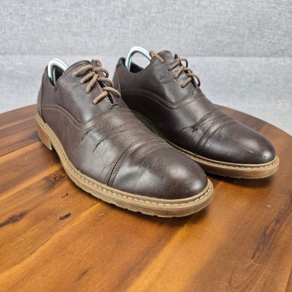 Perry Ellis Portfolio Mens Brown Cap Toe Oxford Dress Shoes PEFST14130B-2 Size 8 - Picture 15 of 16